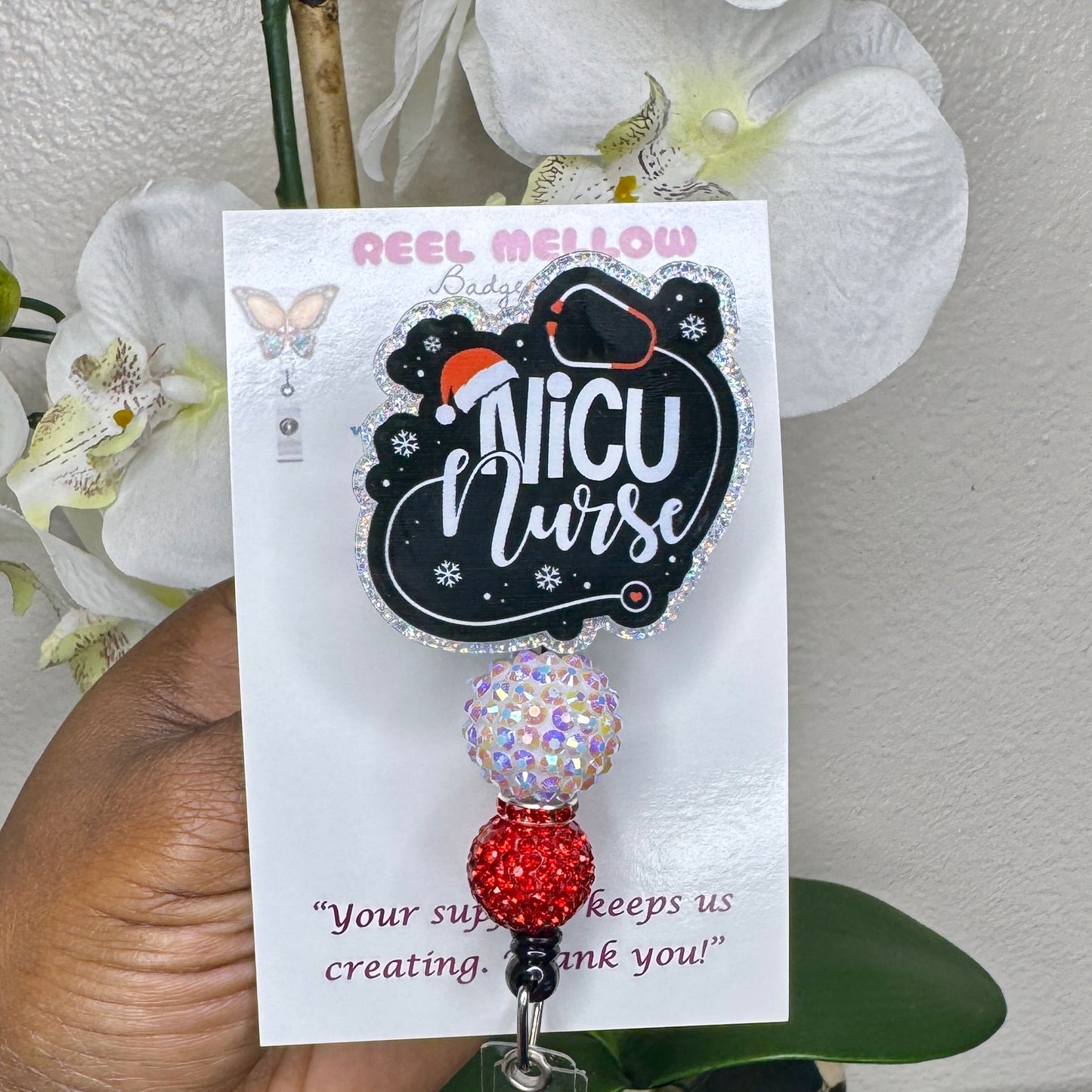 NICU Holiday Nurse Badge Reel