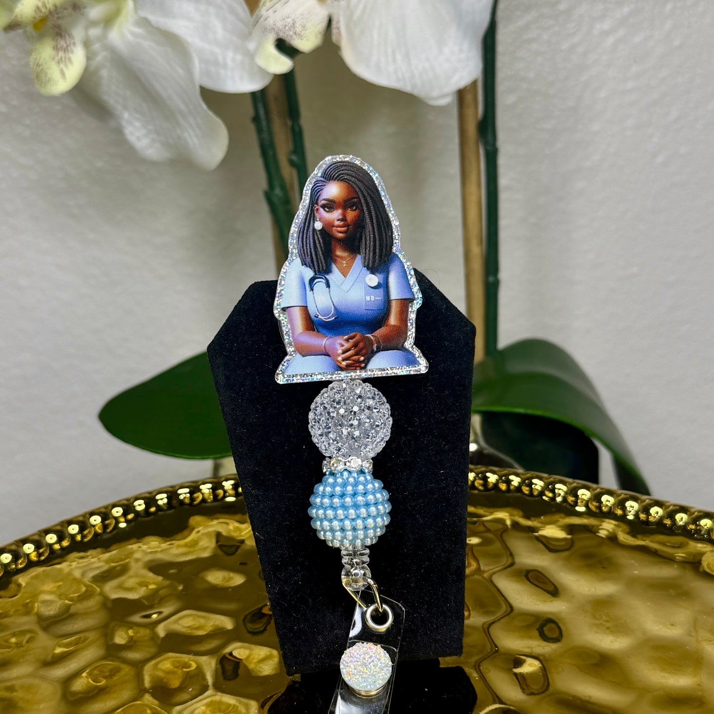 Black Nurse Badge Reel