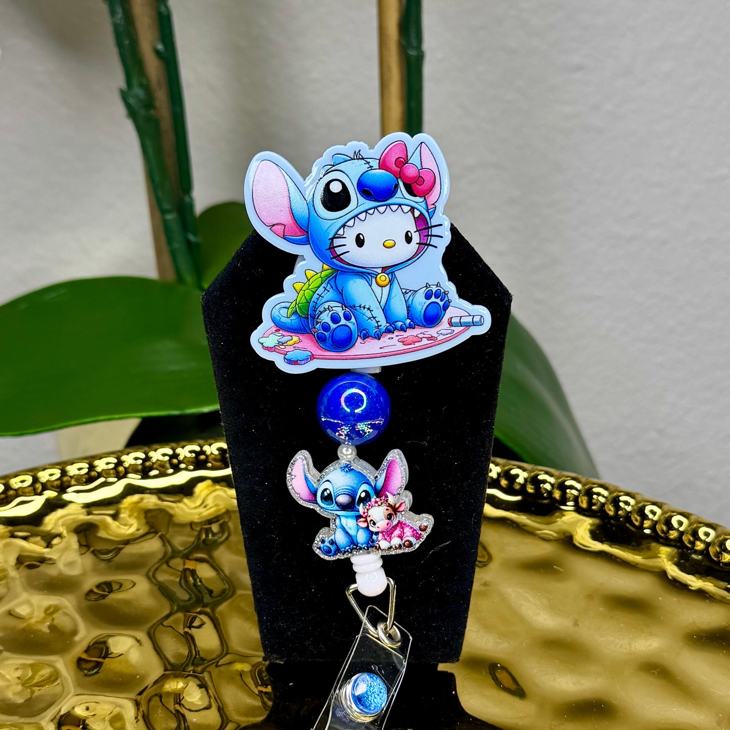 Hello Stitch Costume Badge Reel