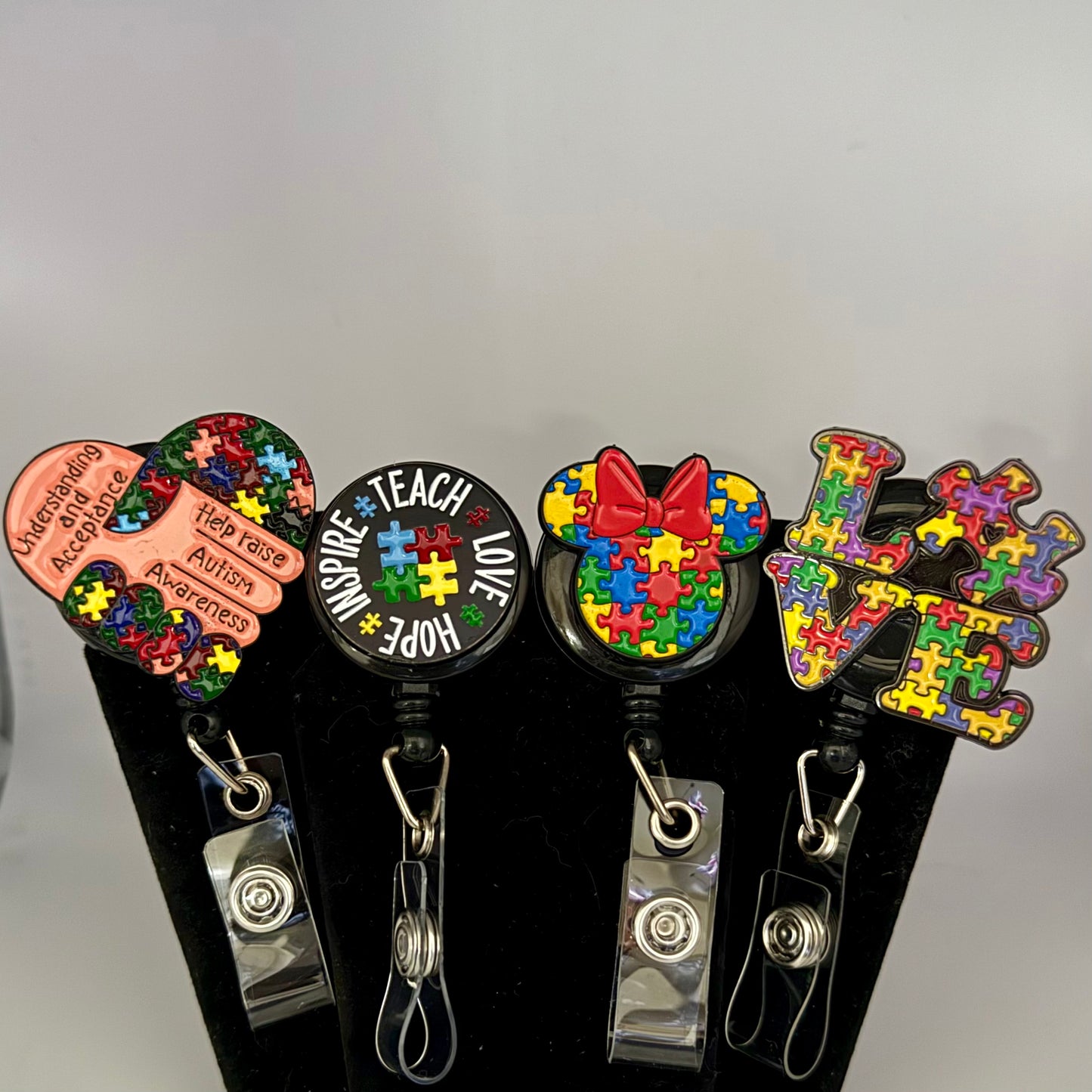 Inspire. Teach. Love. Hope. Autism Awareness Badge Reel