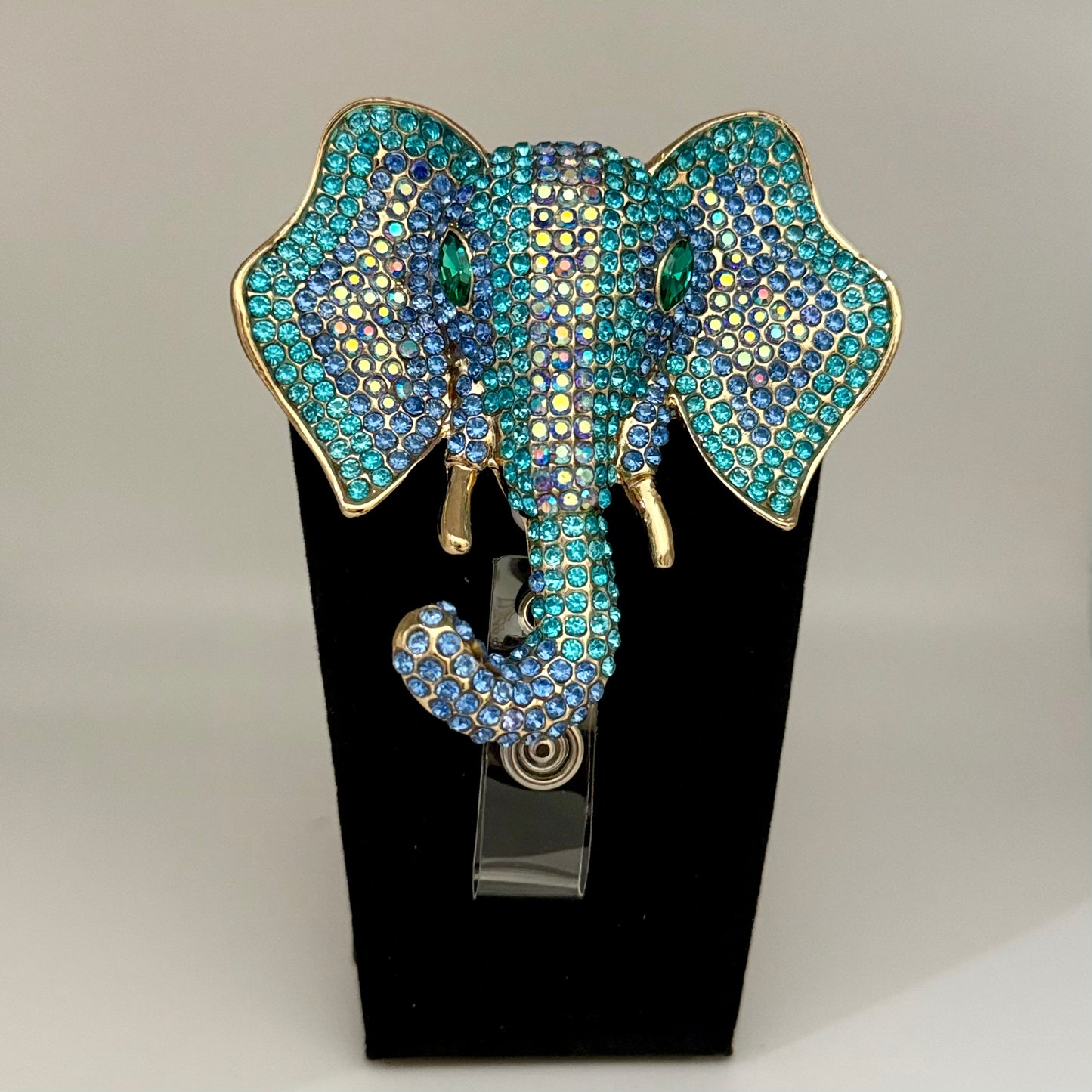 Large Bling Elephant Badge Reel