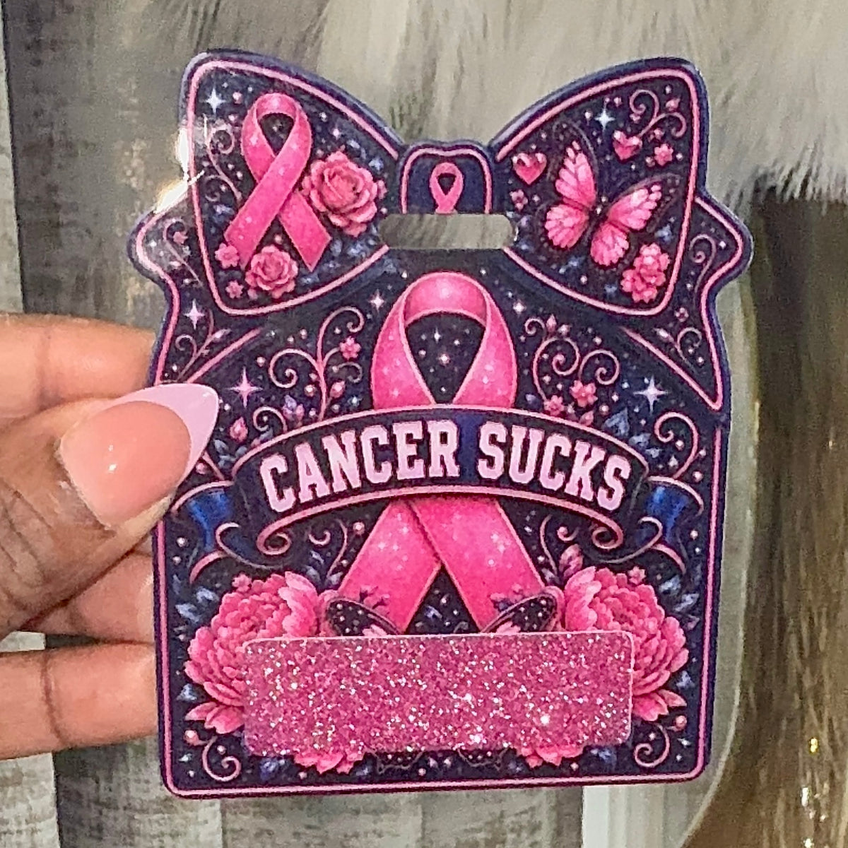 Breast Cancer Awareness Butterfly Badge Buddy