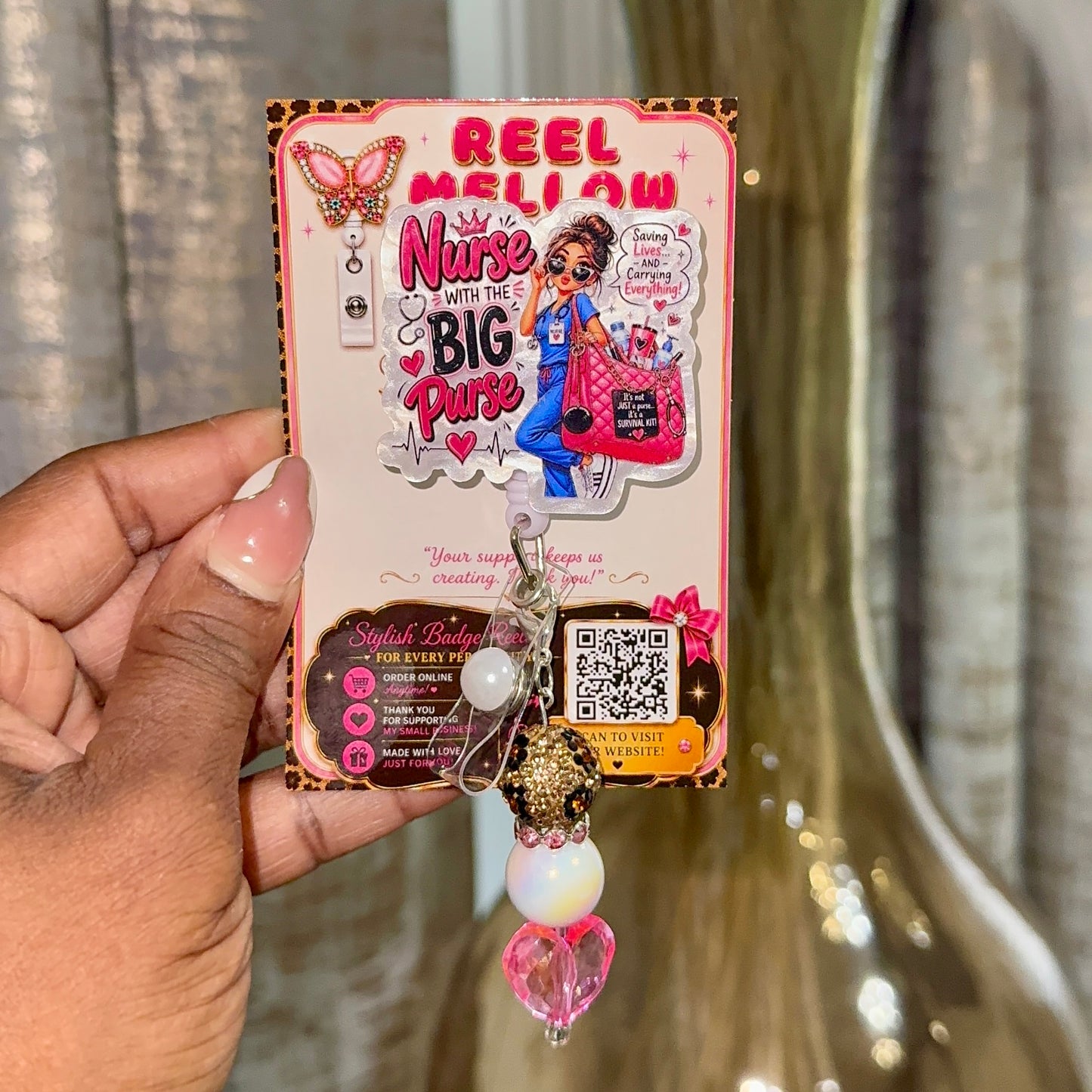 Big Purse Nurse Badge Reel