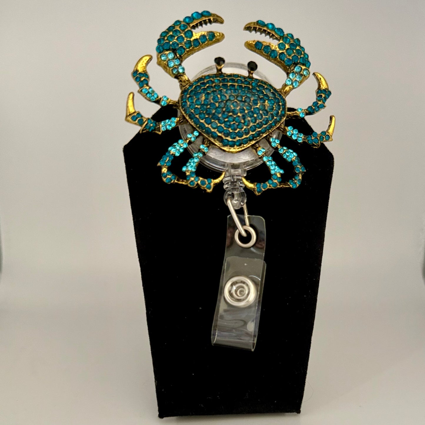 Rhinestone Crab Badge Reel