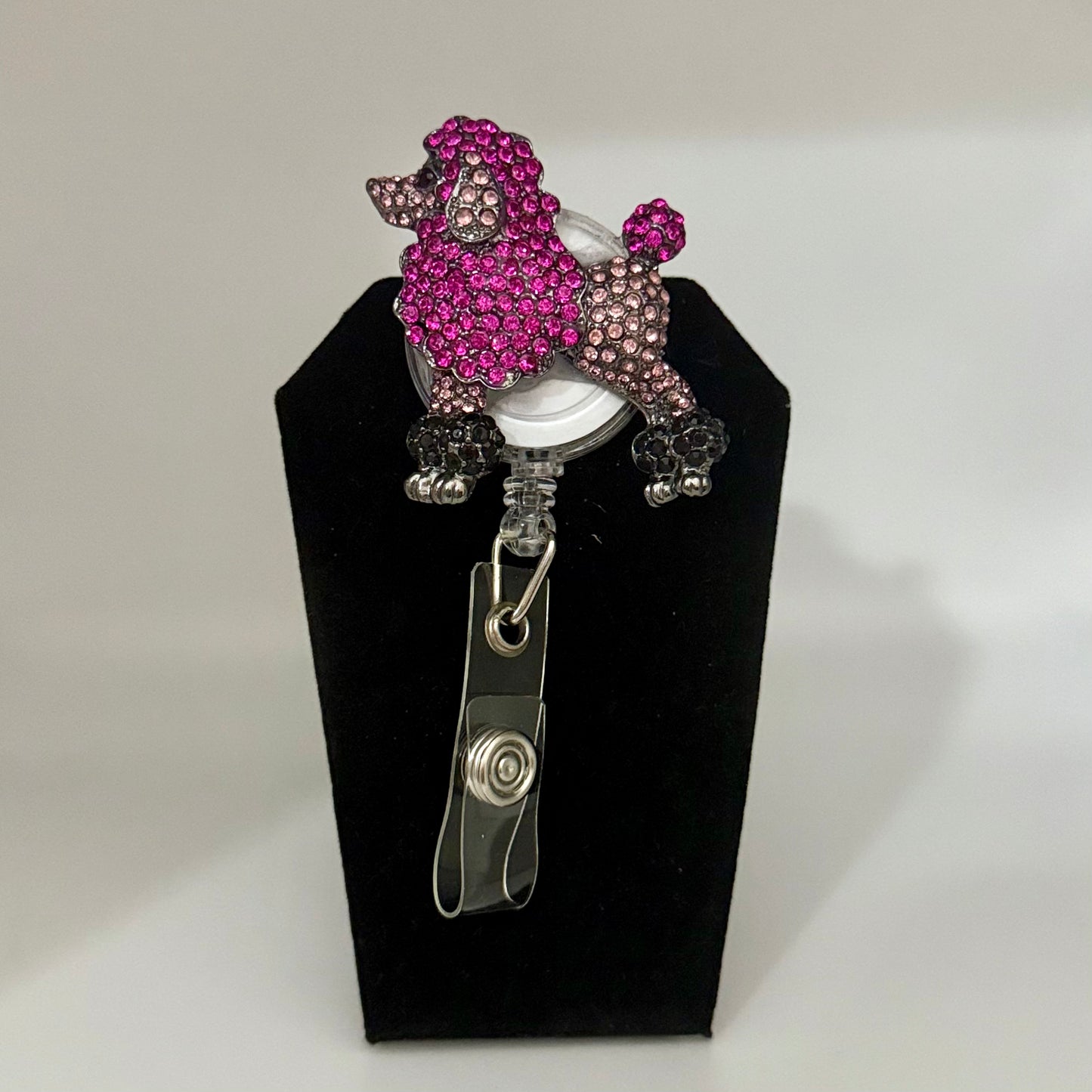 Bling Poodle Badge Reel
