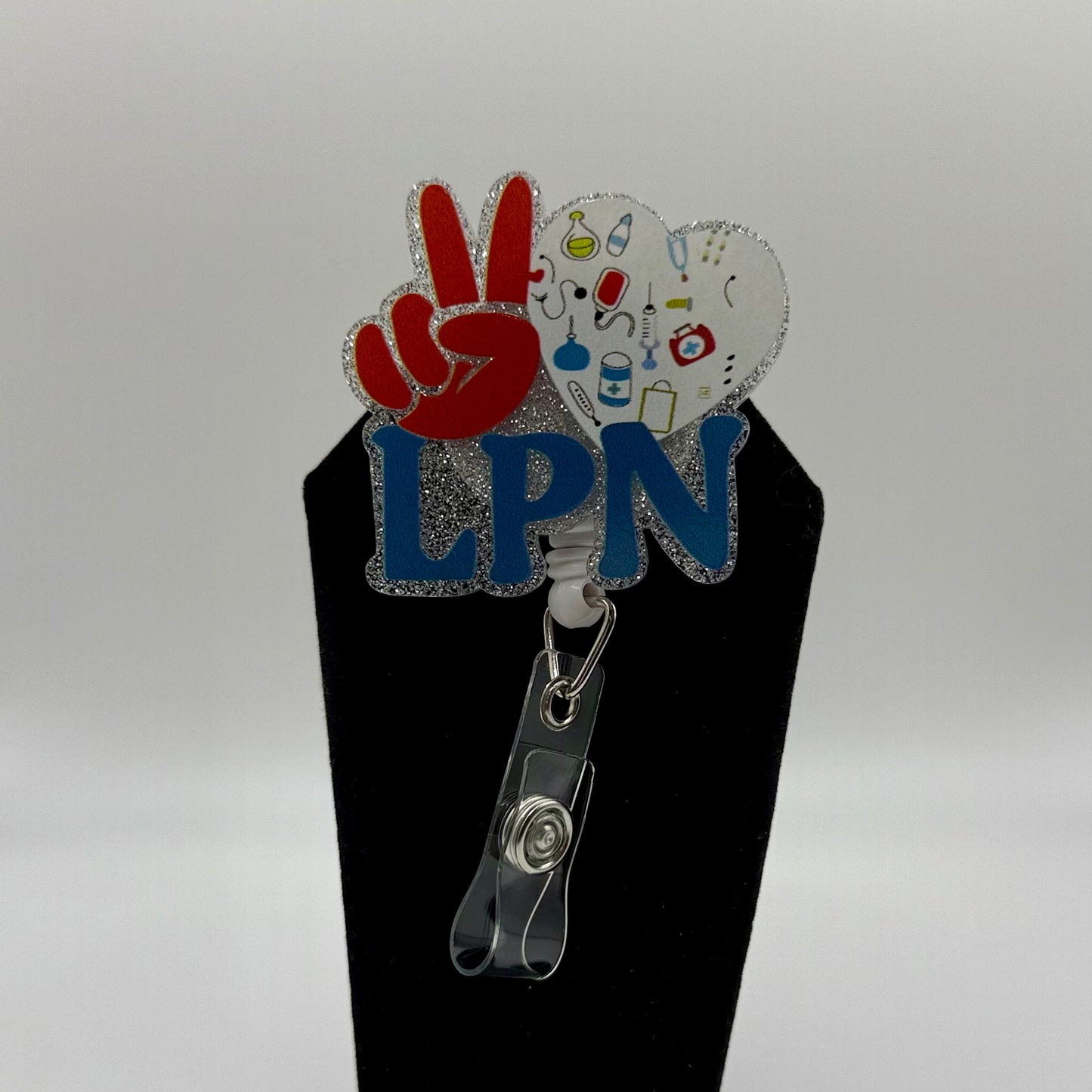 Peace, Love, LPN Badge Reel