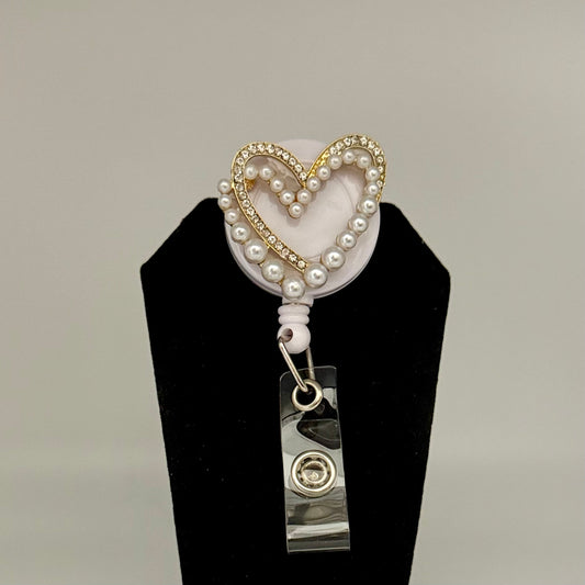 Pearl Heart Badge Reel