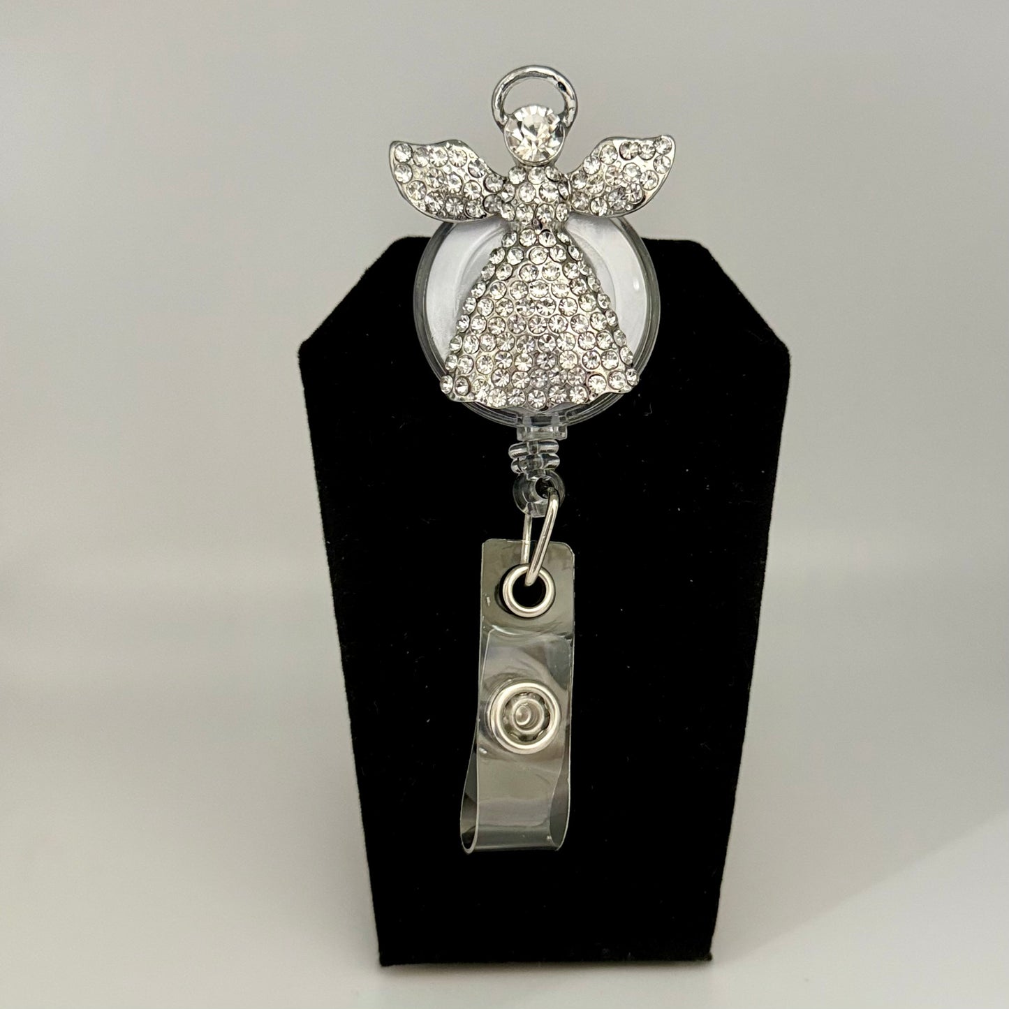 Rhinestone Angel Badge Reel