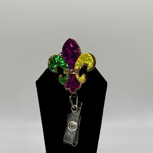 Sequin Fleur-de-lis Badge Reel