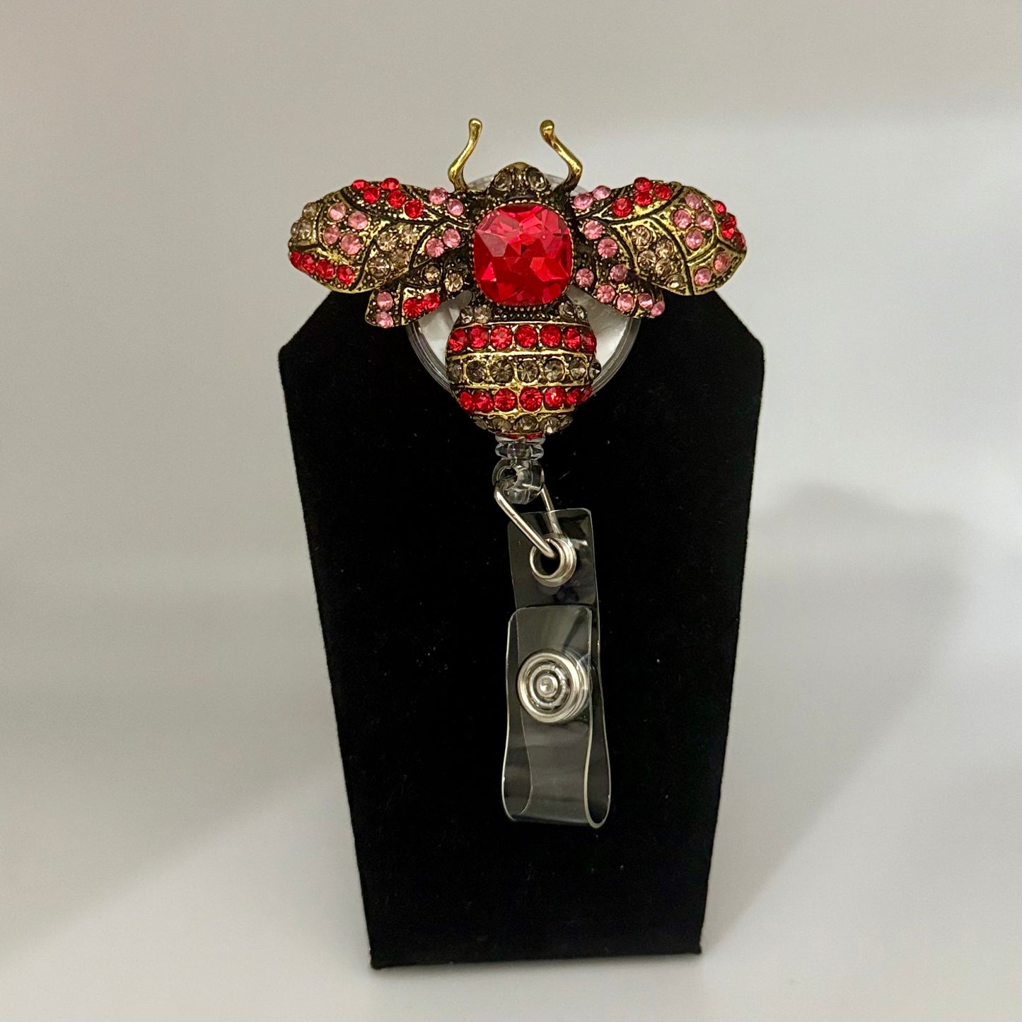 Bejeweled Bee Badge Reel