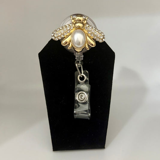 Pearl Bee Badge Reel