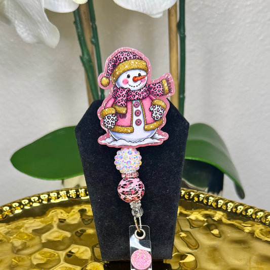 Fashionable Snowman Badge Reel