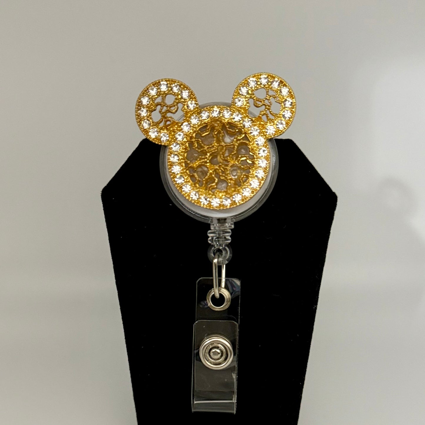 Gold Mickey Ears Badge Reel