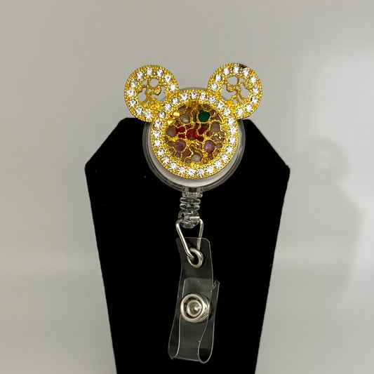 Gold Mickey Ears Badge Reel