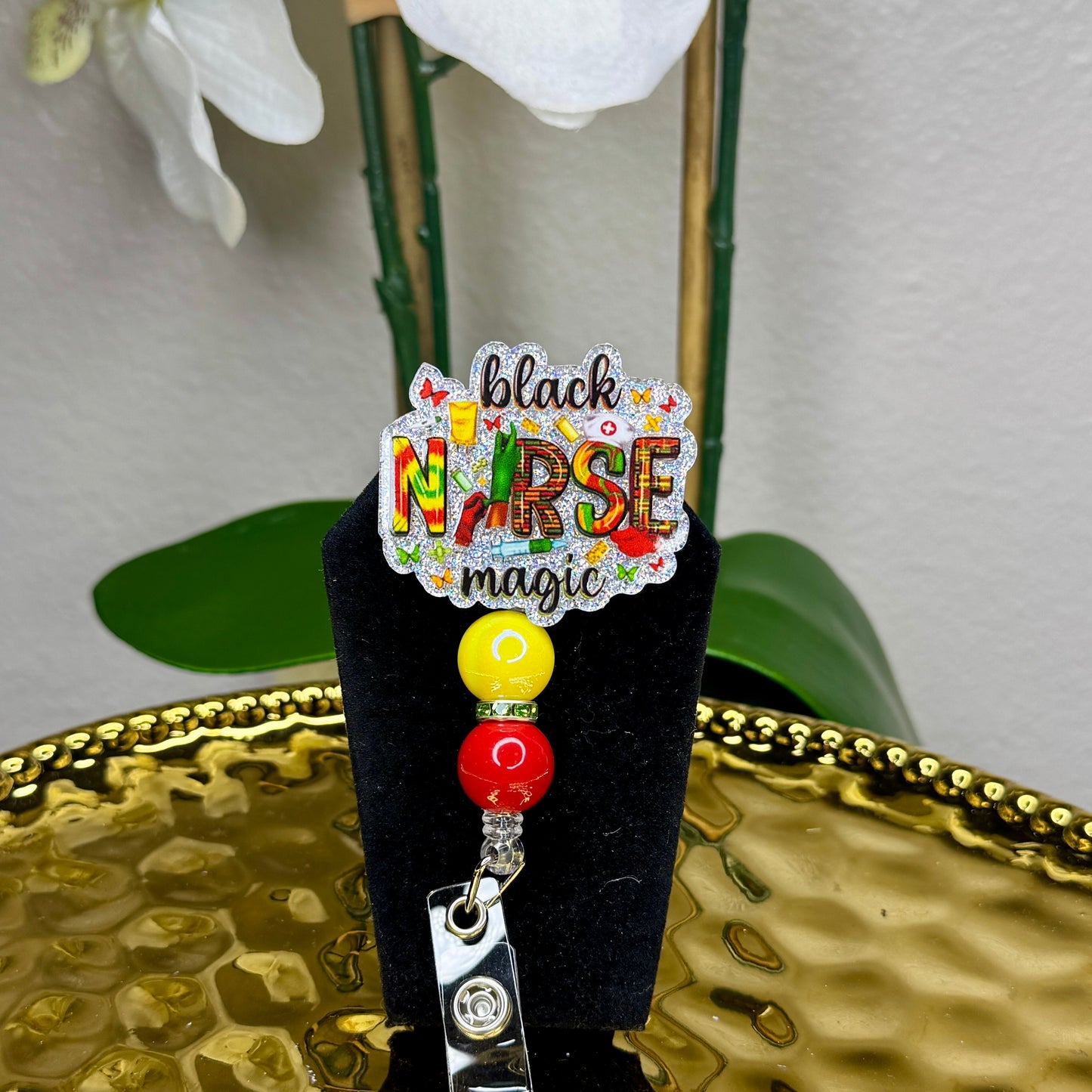 Black Nurse Magic Badge Reel