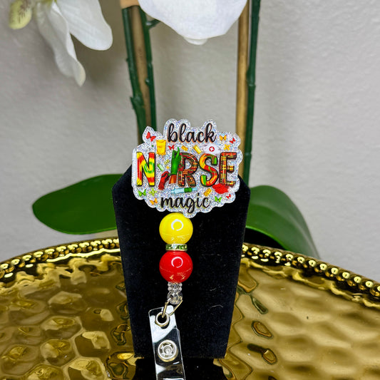 Black Nurse Magic Badge Reel