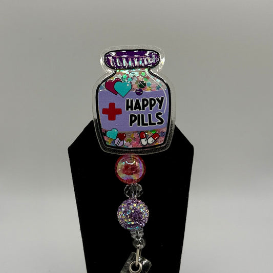 Happy Pills Badge Reel