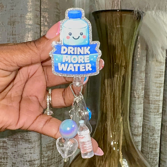 Drink More Water Badge Reel