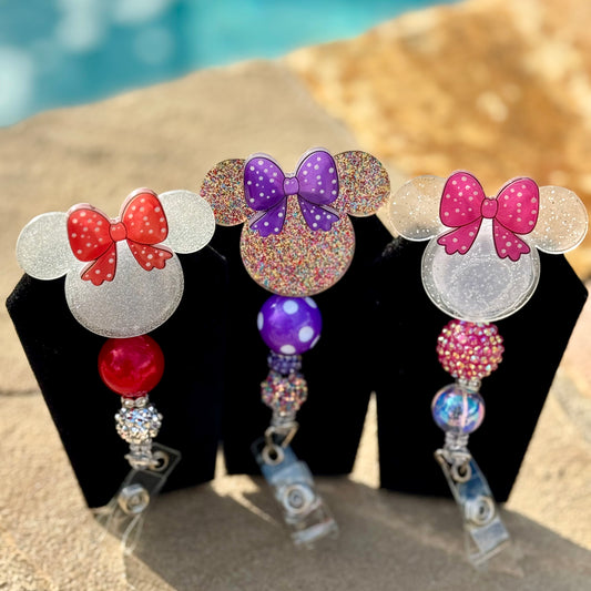 Acrylic Minnie Mouse Badge Reel