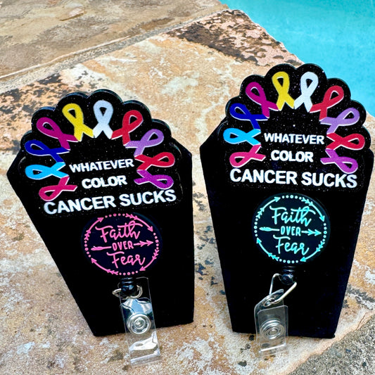 CANCER SUCKS Badge Reel