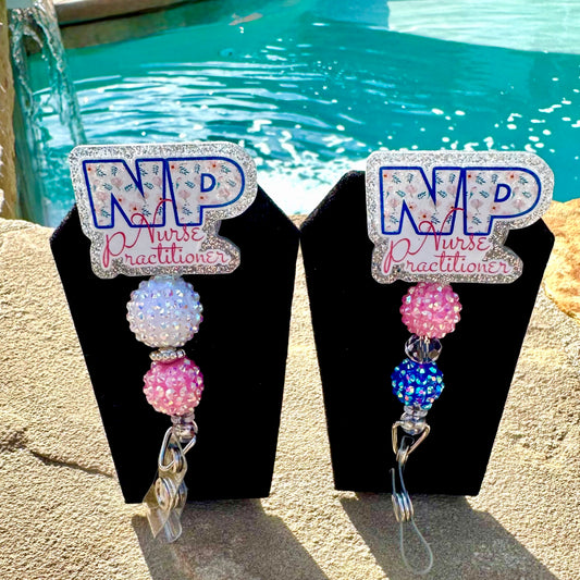 Floral Nurse Practitioner Badge Reel
