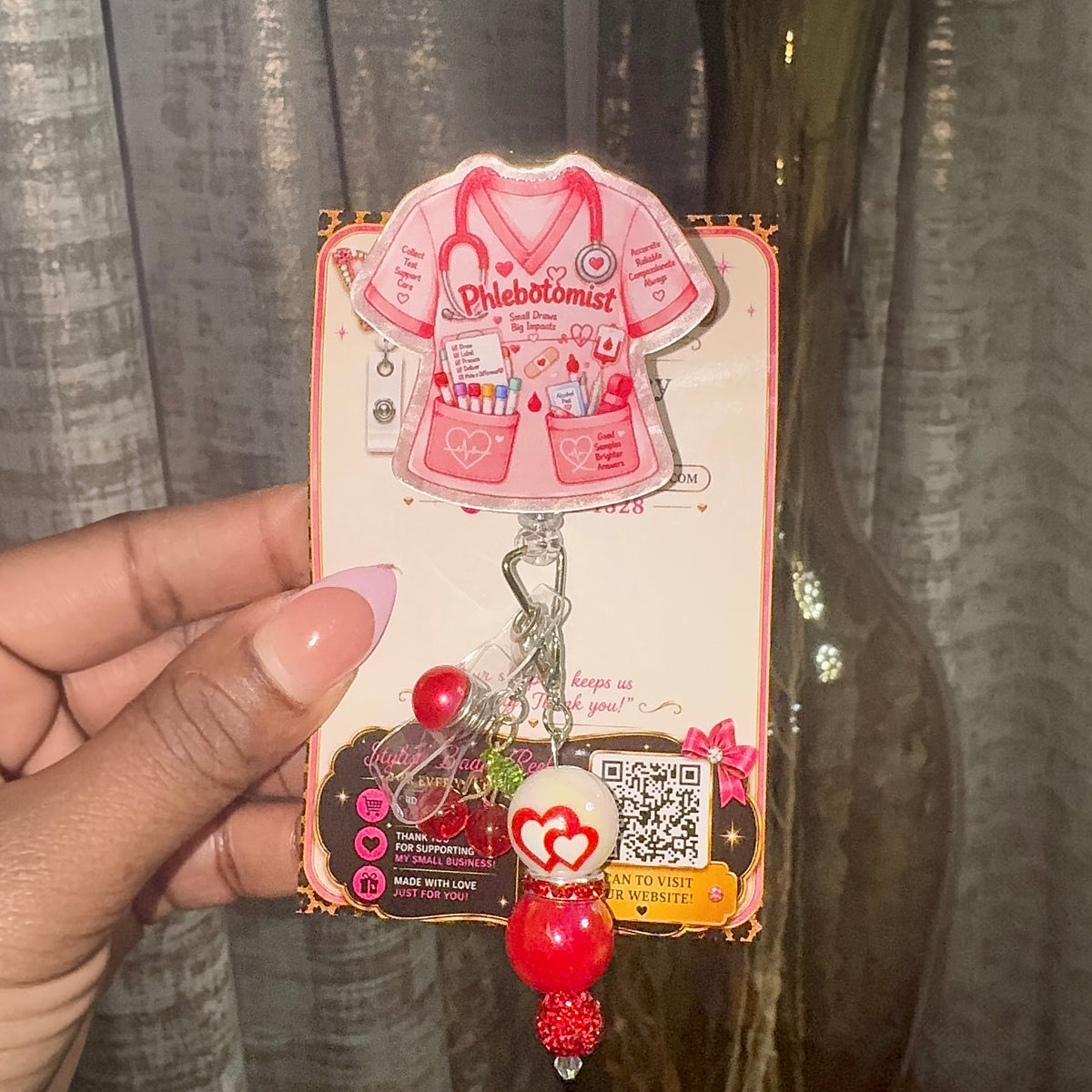 Profession Scrub Top Badge Reel