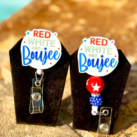 Red, White and Boujee Badge Reel