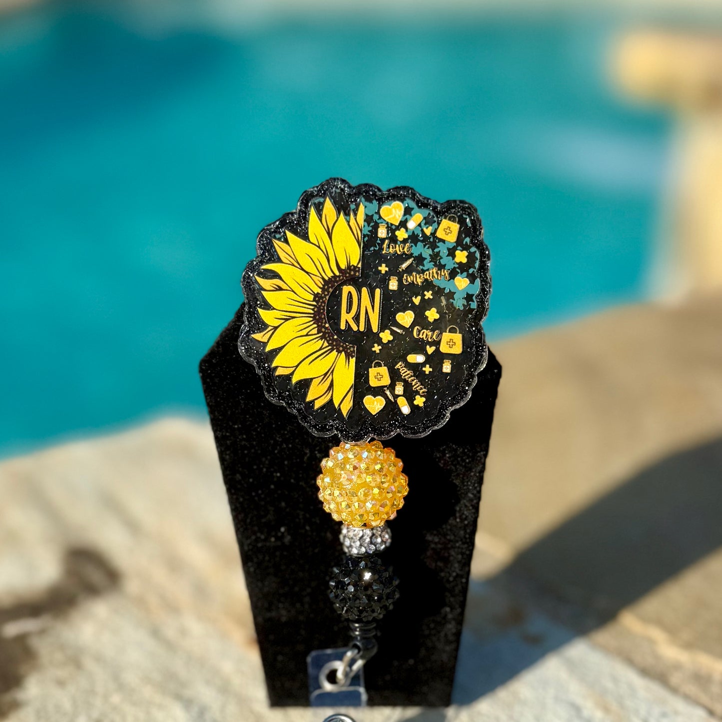 Sunflower RN Badge Reel