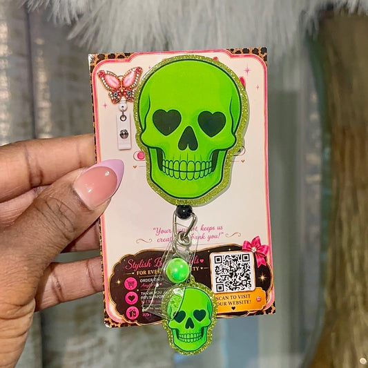 Toxic Glow Skull Badge Reel