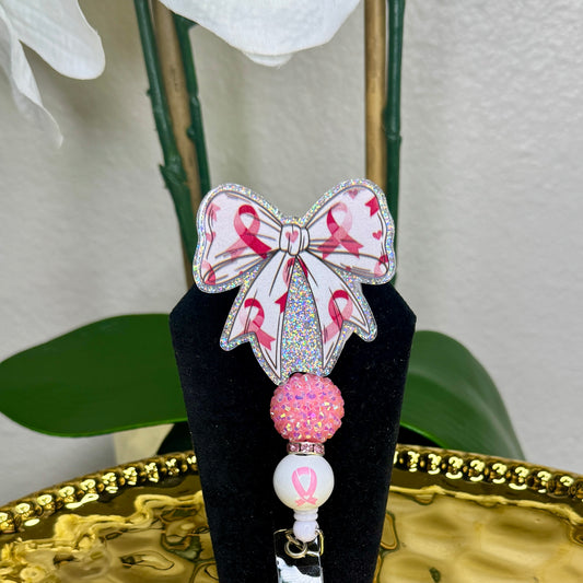 Breast Cancer Bow Badge Reel