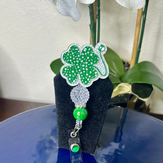 Four Leaf Clover Badge Reel