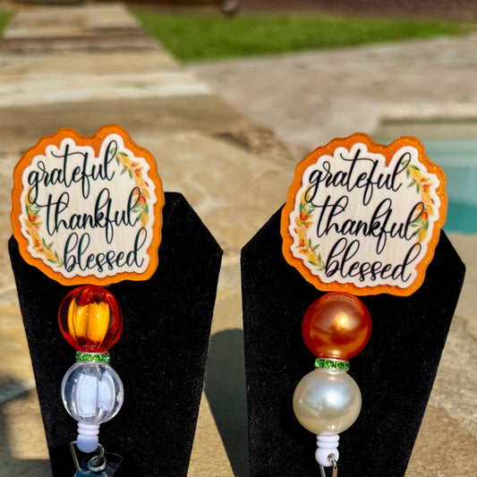 Grateful Thankful Blessed Badge Reel