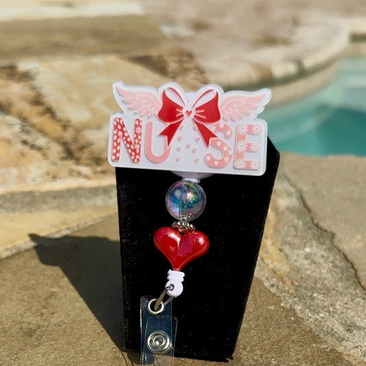 Shades of Red Nurse Badge Reel