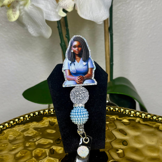 Black Nurse Badge Reel