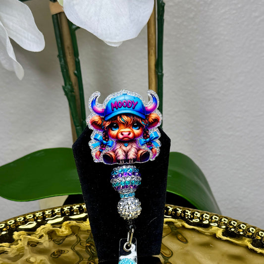 Moody Cow Badge Reel