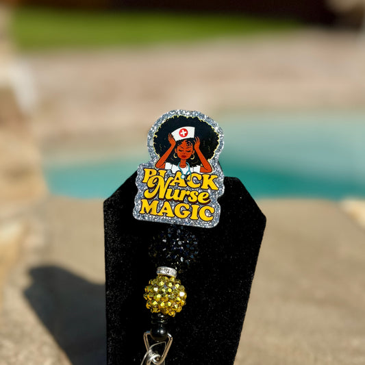 Black Nurse Magic Badge Reel
