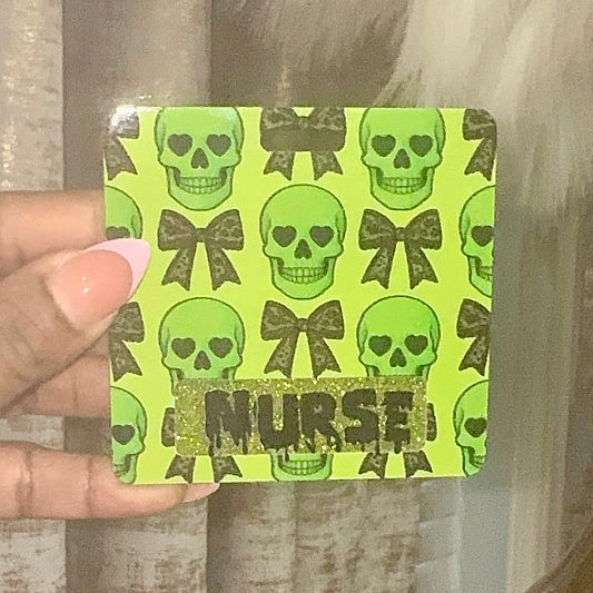 Toxic Glow Skull Badge Buddy
