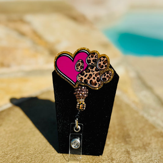 Heart and Paw Badge Reel