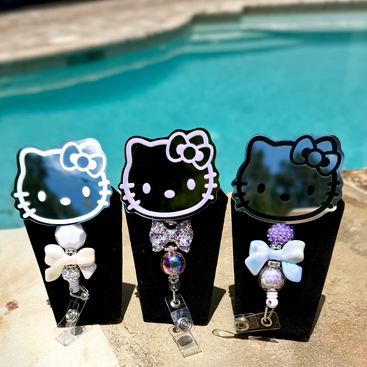Mirror Hello Kitty Badge Reel