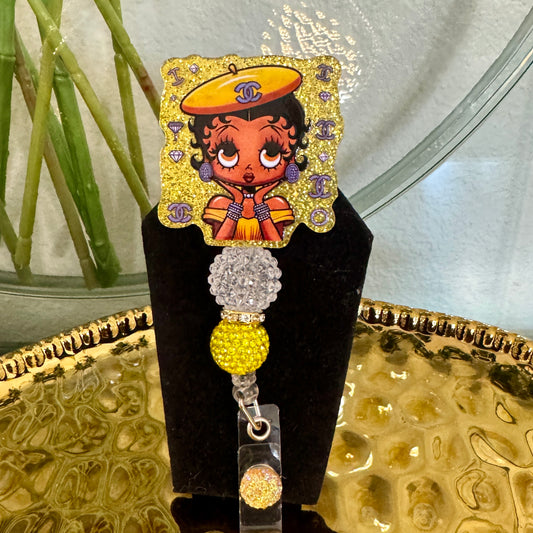 Designer Betty Boop Badge Reel