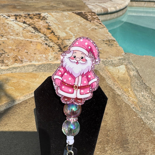 Pink Santa Badge Reel