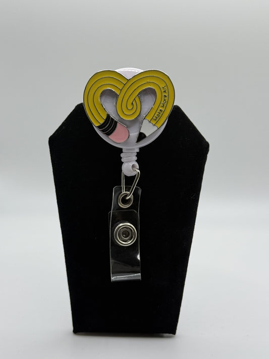 Heart Pencil Badge Reel