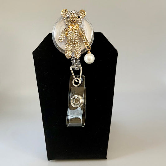 Small Bling Bear Badge Reel