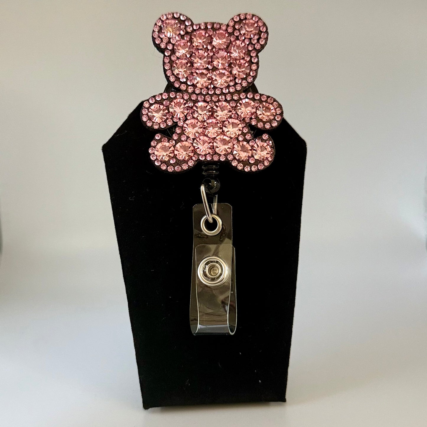 Rhinestone Bear Badge Reel