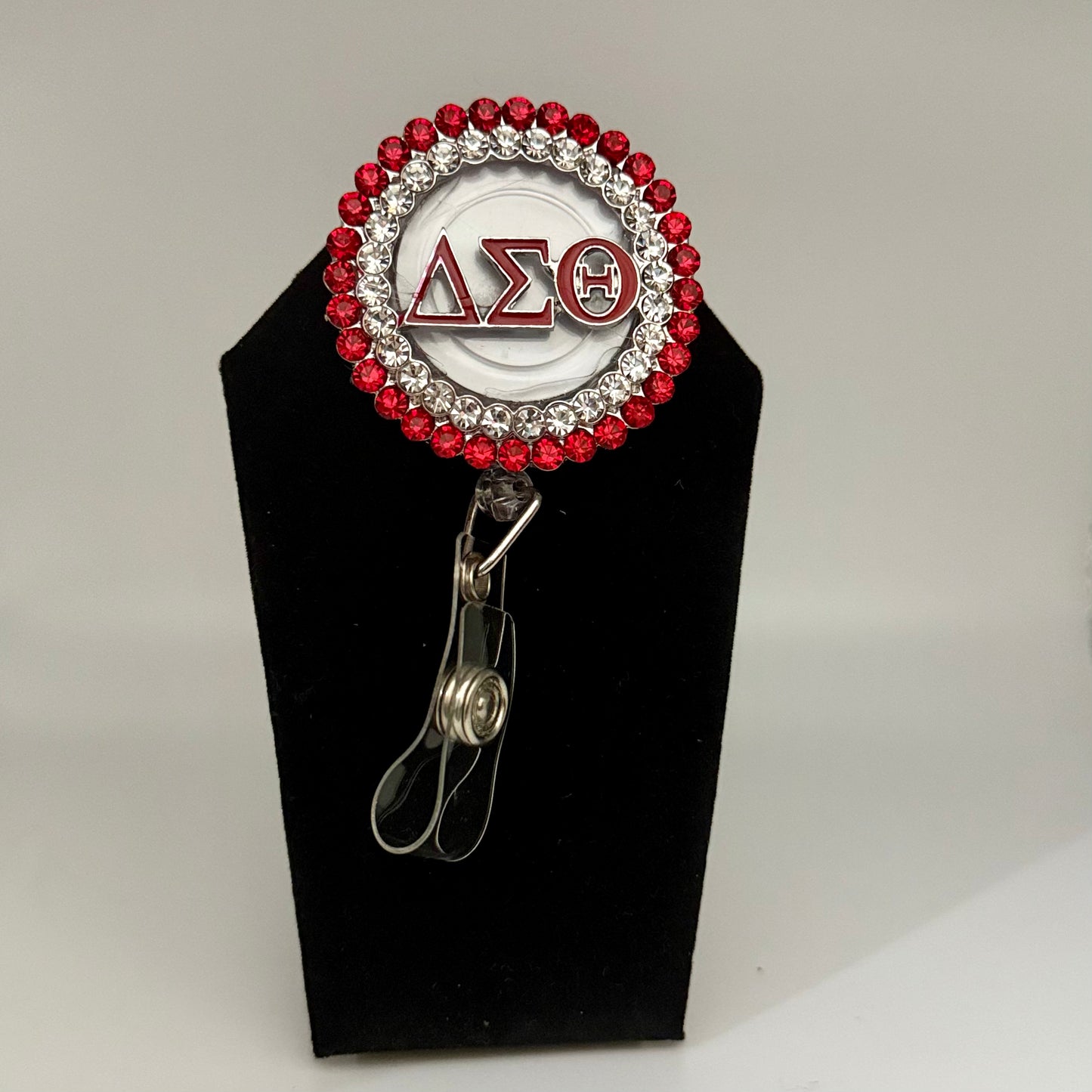 Rhinestone Sorority Circle Badge Reel