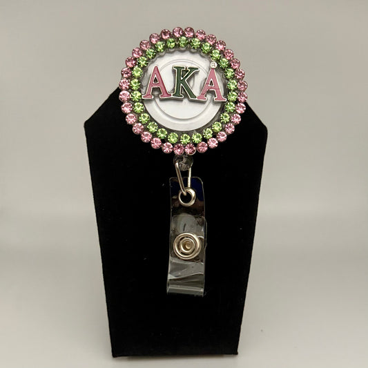 Rhinestone Sorority Circle Badge Reel