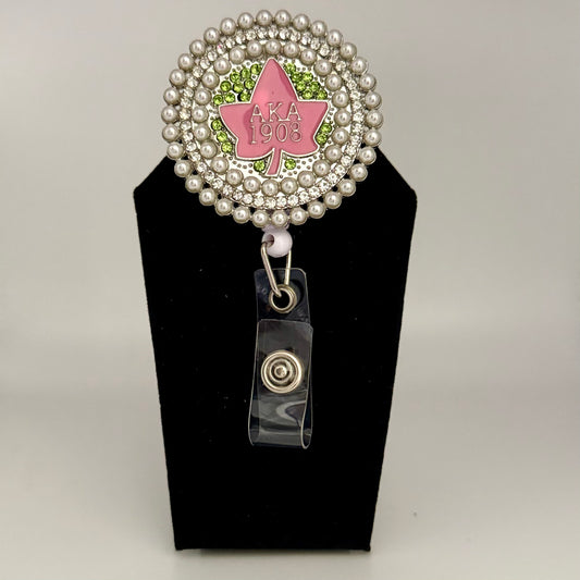 Pearl Circle Sorority Badge Reel