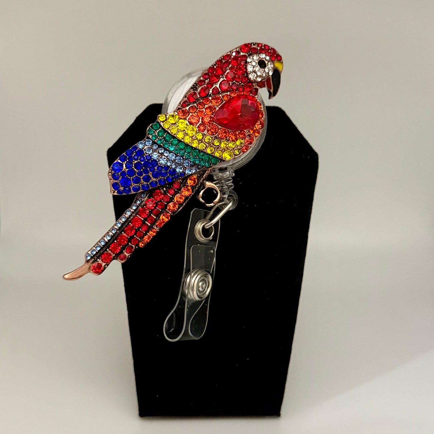 Bling Parrot Badge Reel