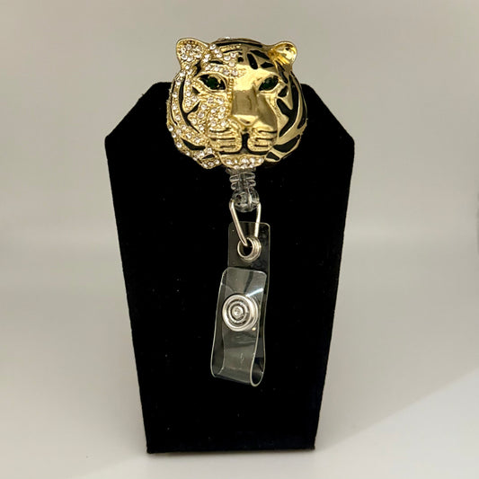 Gold Tiger Badge Reel