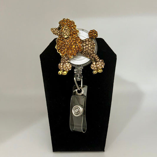 Bling Poodle Badge Reel